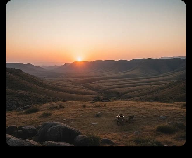 Sunset at the Aravali camping zone
