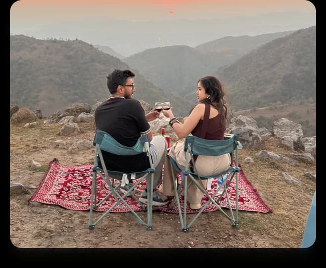 Sunset from our private Aravali setup