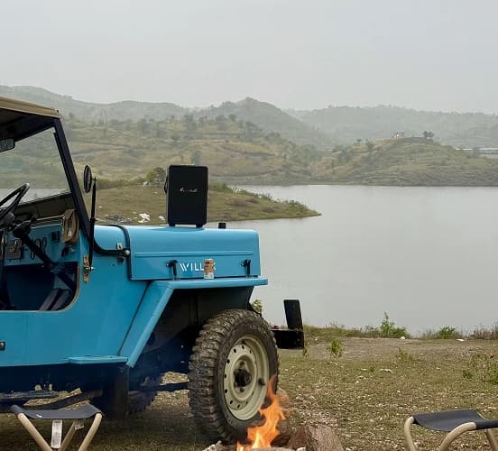A lovingly restored Willys jeep from the GoWilly fleet